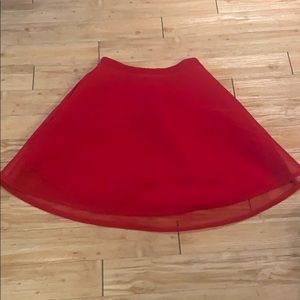 NY & Co. Red mesh overlay Aline skirt